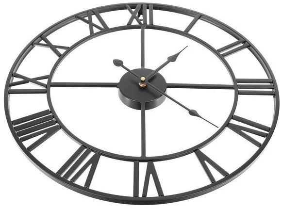 ISO Nástenné retro hodiny 3D 47 cm - čierne, 11434