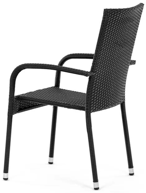 Autronic BONTEC Záhradná stolička, kov, polyratan, čierna, AZC-S2113 BK Farba: Čierna