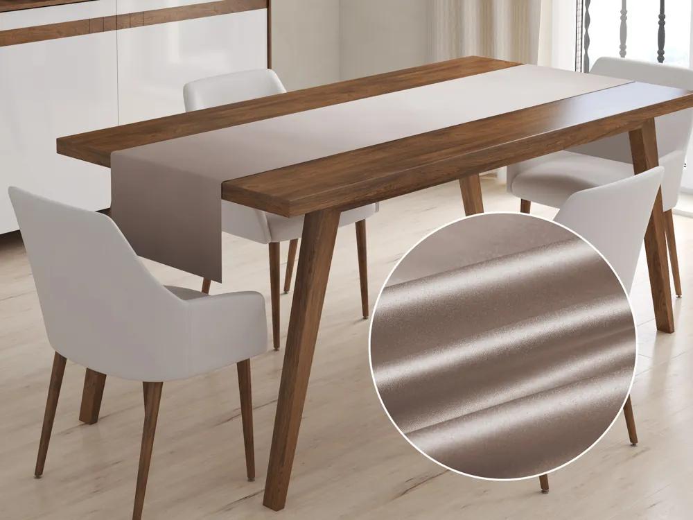 Biante Saténový behúň na stôl polyesterový Satén LUX-010 Svetlo hnedý 45x120 cm