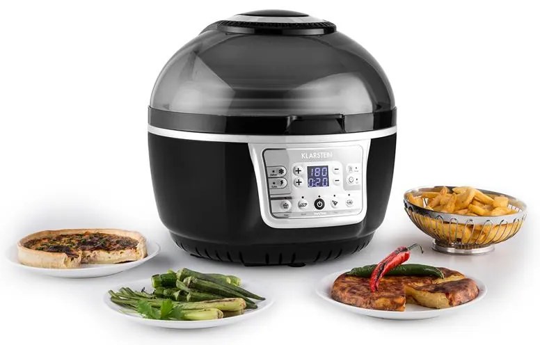 Klarstein VitAir Turbo, teplovzdušná fritéza, 1400 W, 9 l, sivo-čierna