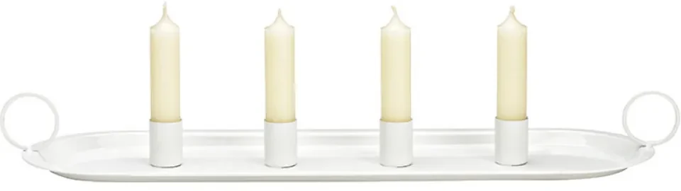 Adventný kovový svietnik ARRANGEMENT 49x14 cm - viac farieb Farba: Biela