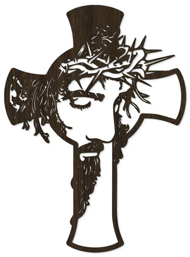 DUBLEZ | Drevený kríž na stenu s Ježišom
