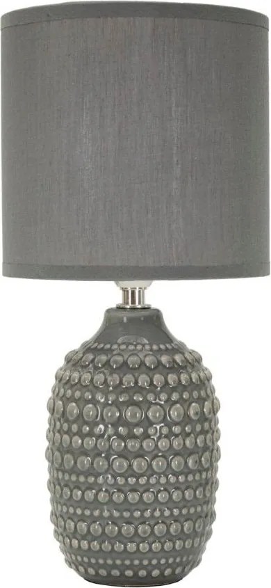 Sivá keramická stolová lampa s textilným tienidlom (výška 30,5 cm) Points – Mauro Ferretti
