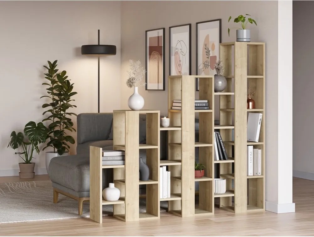 Regál v dekore duba v prírodnej farbe 158x151 cm Anissa – Marckeric