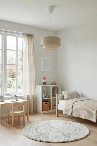 BRILAGI-LED Závesný luster na lanku BOHO BOBO 1xE27/60W/230V, priemer 40 cm, s bodkami, béžová/krémová