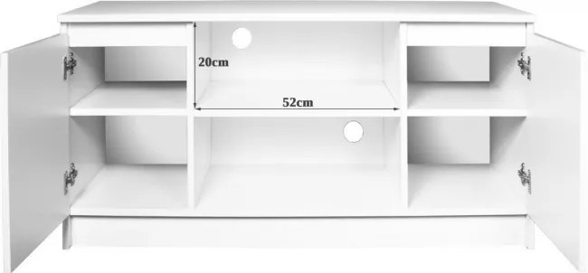 Stolík pod TV RTV 120 2D 1P metalický, lesk