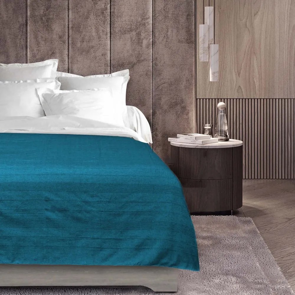 Modrý pléd 180x220 cm Lucile – douceur d'intérieur