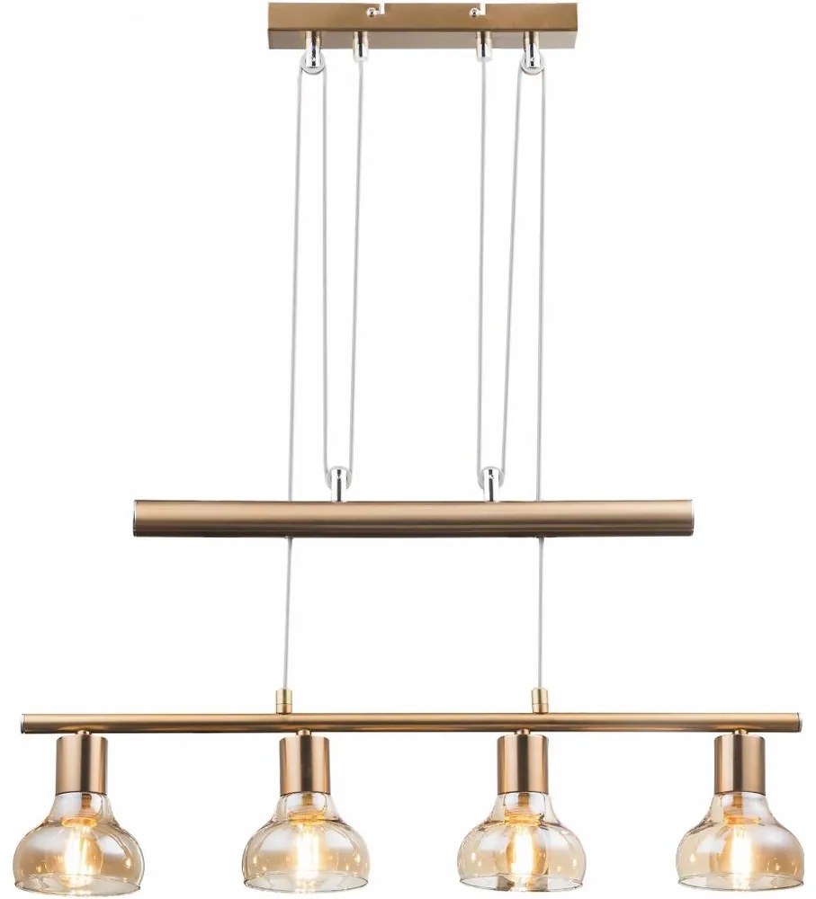 Rabalux 5551 - Luster na lanku HOLLY 4xE14/40W/230V zlatá