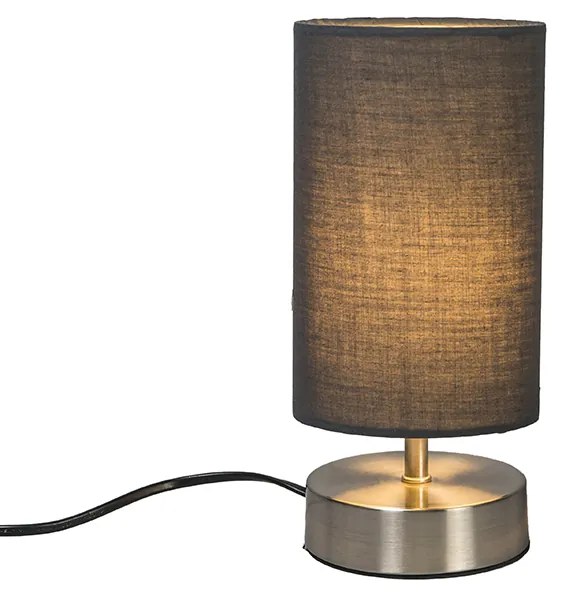 Moderná stolová lampa šedá s oceľou - Milo 2