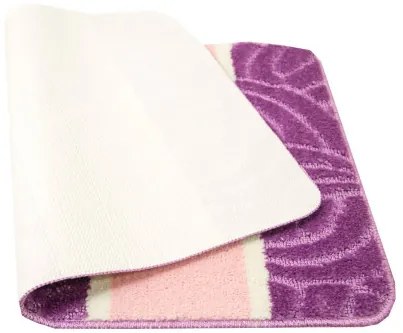 Sada kúpeľňových koberčekov MURCIA ružová / fialová, lístie