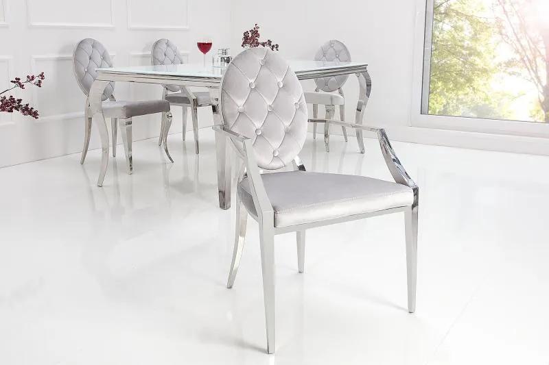 Stolička Modern Barock sivá + područka