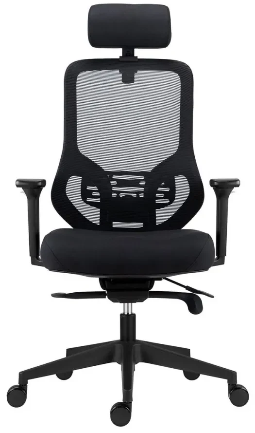 Kancelárska ergonomická stolička ATOMIC — sieť / látka, čierna, nosnosť 130 kg