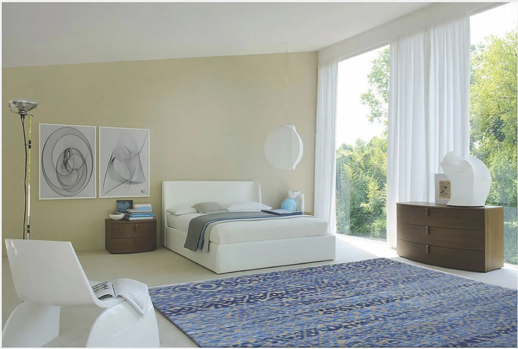 Diamond Carpets India, Ručne viazaný kusový koberec Diamond DC-EKT 6 Silver / light blue, 160x230, modrá, chodba / predsieň