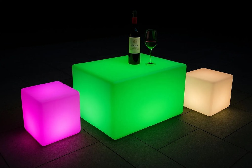 Svietiaca LED guľa 30 cm – 6 RGB + 3 biele