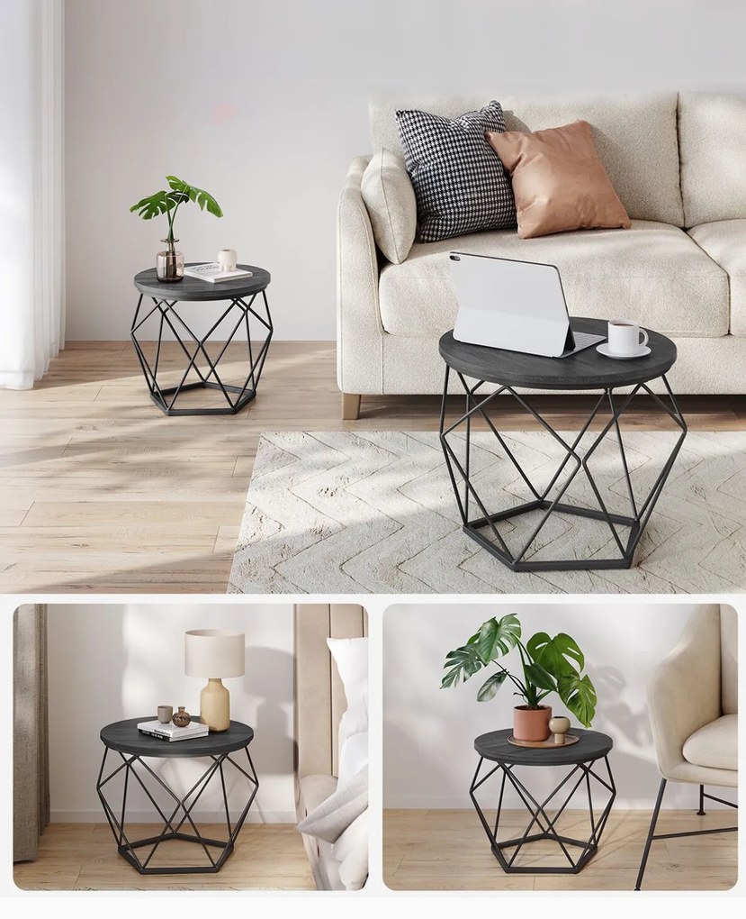 Súprava 2 ks odkladacích stolíkov Vasagle Elezi čierna II