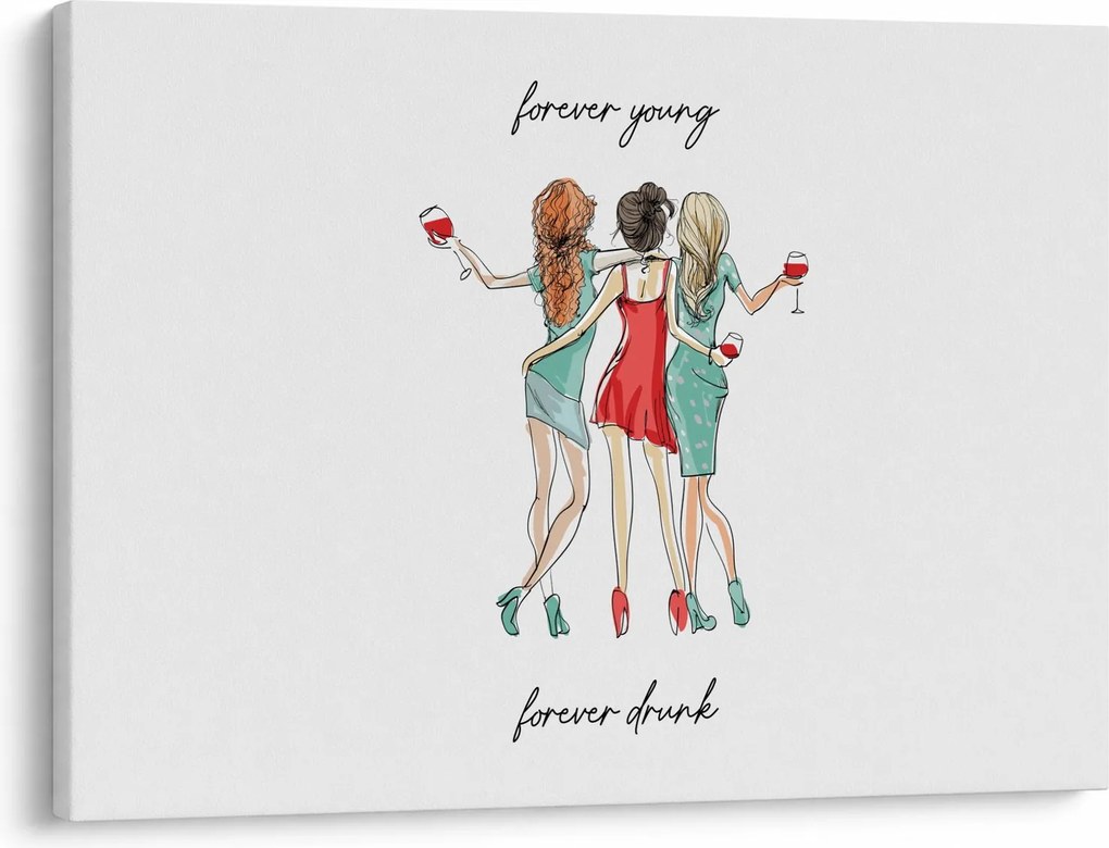Obraz - Forever young, forever drunk (70x50 cm)