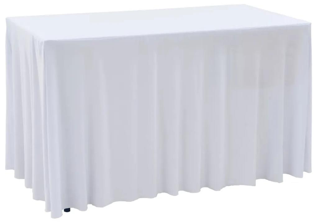 vidaXL Naťahovacie obrusy na stôl so závesom 2 ks biele 243x76x74 cm