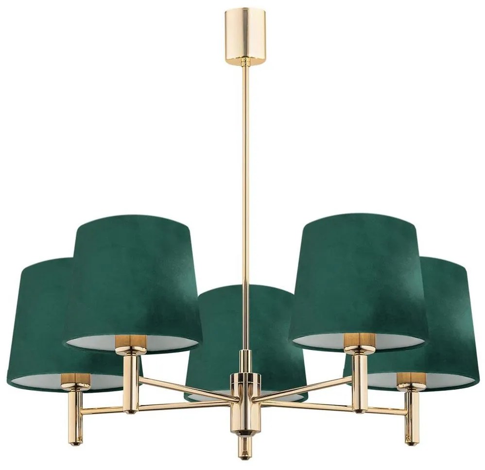 Argon 2145 - Luster na tyči PONTE 5xE27/15W/230V zelená/mosadz