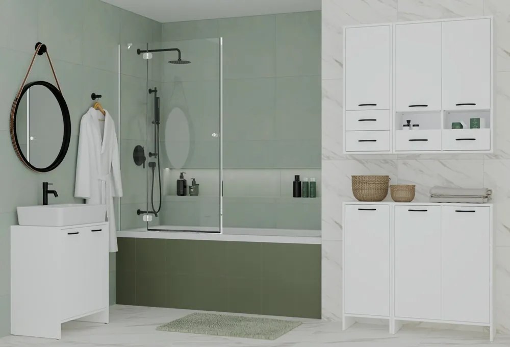 Spodní koupelnová skříňka s policemi Nina 35 cm bílá