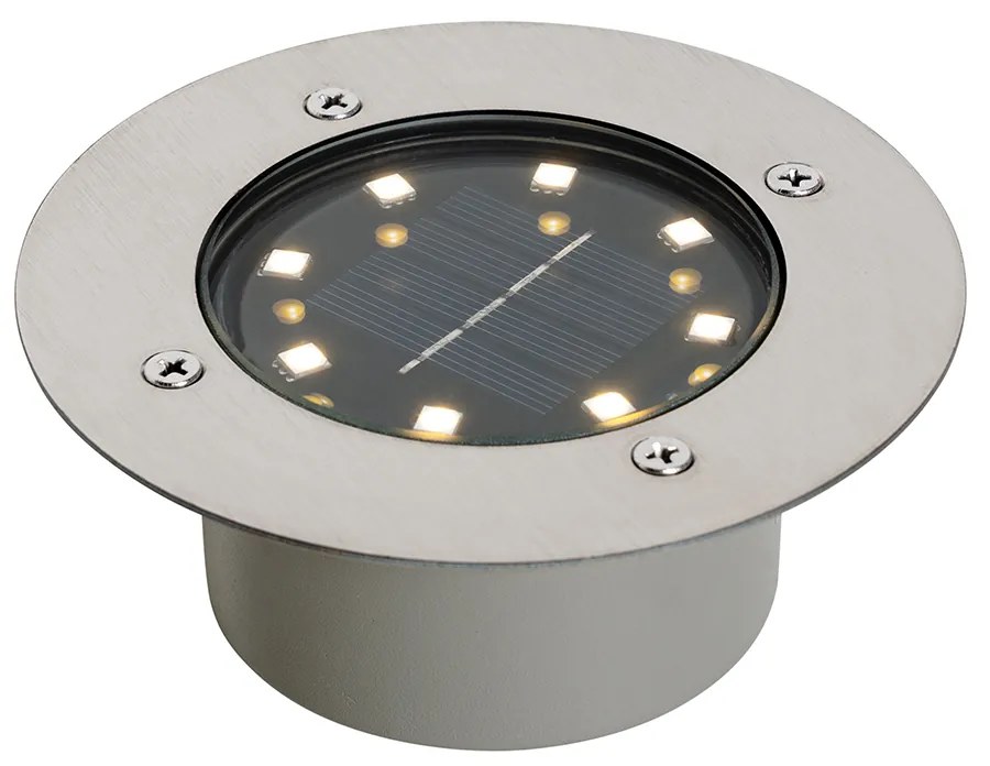 Sada 6 ks zemných bodových svetiel z ocele vrátane LED IP65 Solar - Froté