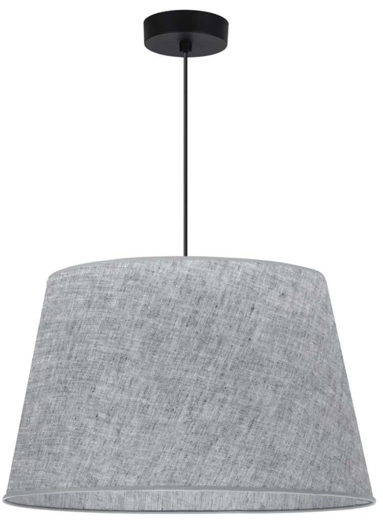 Závesné svietidlo Len1, 1x šedé textilné tienidlo, (fi 44 cm), b