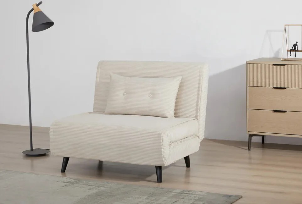 Multifunkčné polohovacie kreslo Mora menčester béžová 100cm