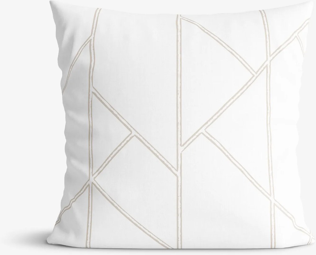 Goldea bavlnená obliečka na vankúš - geometrické línie na bielom 50 x 50 cm