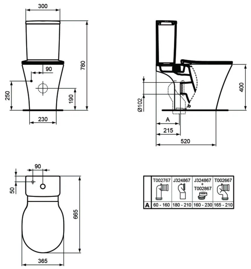 Ideal Standard Connect Air- WC nádržka CUBE, biela E073401