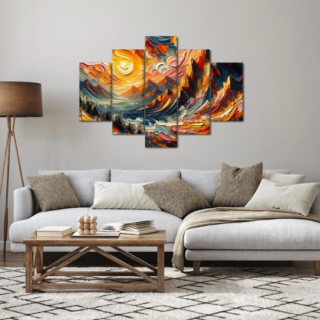 Obraz - Hory zalité slnkom (150x105 cm)