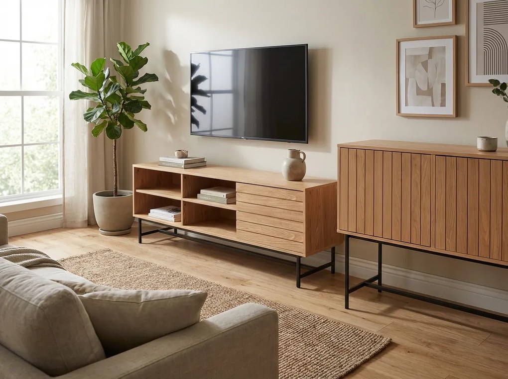 TV stolík VALMOR 140x40 cm, dekor dub