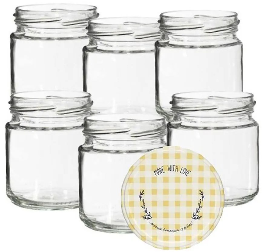 Zaváracie poháre s viečkom 130 ml 6 ks