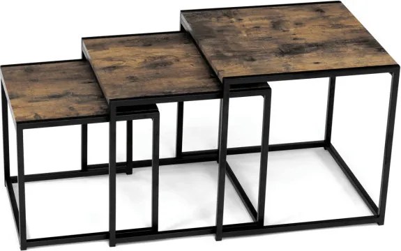 Sada 3 konferenčných stolíkov old wood AF-3003 OLW