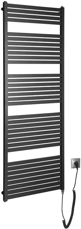 Aqualine Aqualine, TONDI-E elektrické vykurovacie teleso, rovné, 600x1690 mm, 800W, čierny mat, DE496T