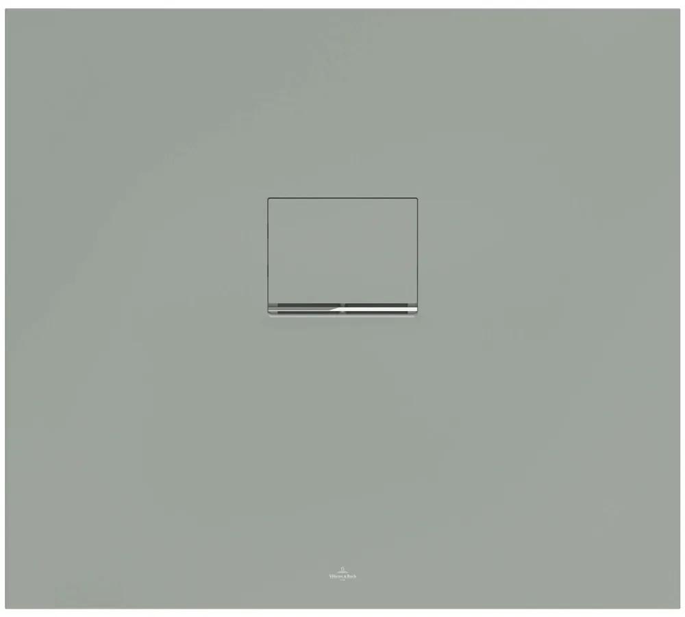 VILLEROY &amp; BOCH Squaro Infinity obdĺžniková sprchová vanička z materiálu Quaryl, štandardný model, protišmyk (C), 900 x 800 x 40 mm, Morning Green, UDQ9080SQI2V-R8