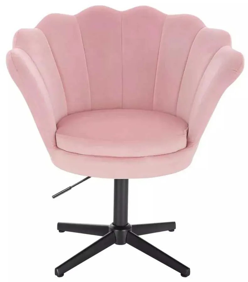 LuxuryForm DESIGN Kreslo FREY VELUR na čiernom kríži - ružové