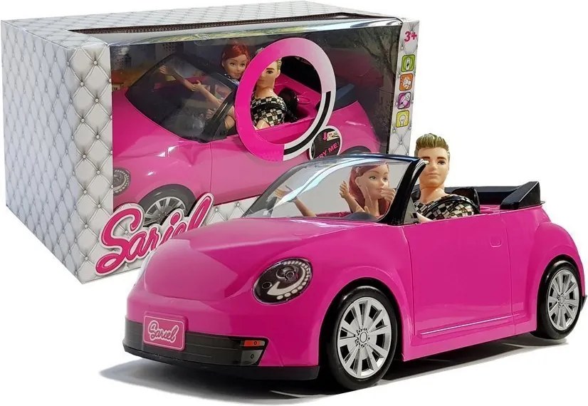 LEAN Toys Zvuková svetlá pre bábiku Car Coupe 43 cm ružová