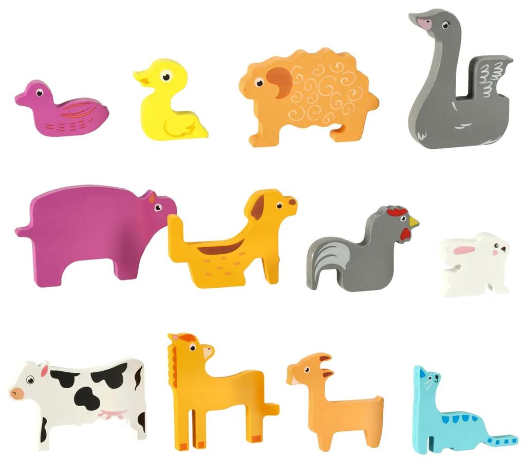 KIK Drevené puzzle zodpovedajúce tvarom zvierat