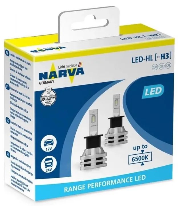 SADA 2x LED Autožiarovka H3 PK22s/19W/12V 6500K - Narva 18058RPNVAX2