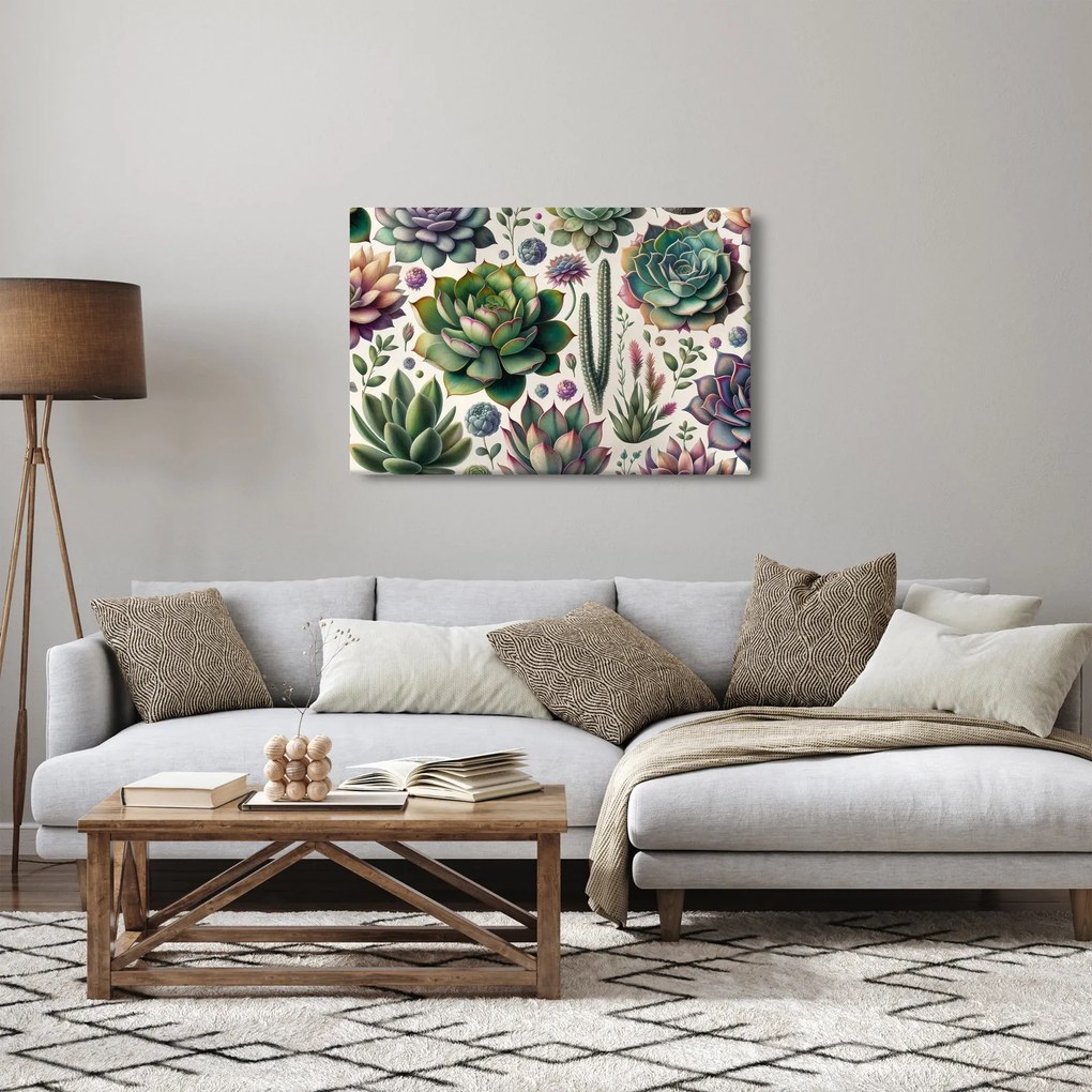 Obraz - Sukulenty (90x60 cm)