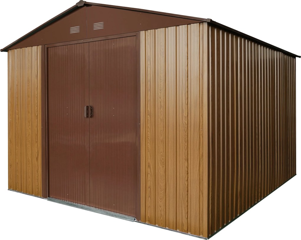 Záhradný domček BestBerg ZDB-9D / 9 m² / 279 x 324 x 211 cm / dekor červené drevo / hnedá