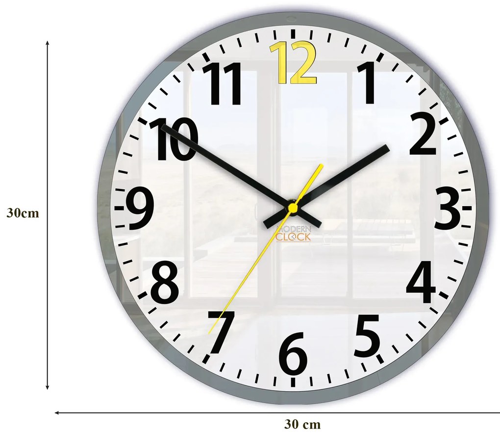 Nástěnné hodiny Louis 30 cm bílé/žluté
