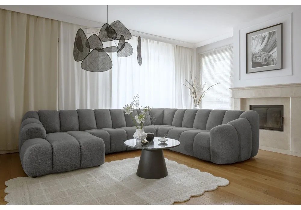 Sivá rohová pohovka (pravý roh/do tvaru "U") Shell – Miuform