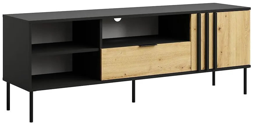 TV stolík 1D1SZ Rimini 08 čierna/artisan