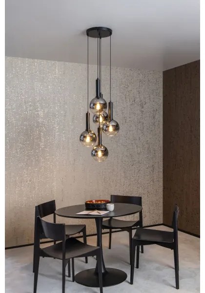 Lucide 45402/15/30 - Luster na lanku MARIUS 5xE27/40W/230V čierna