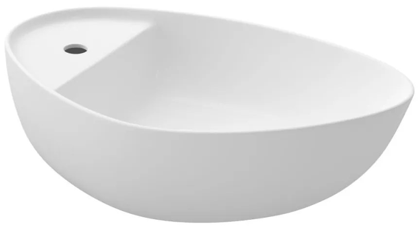Cersanit Moduo, asymetrické umývadlo na dosku 55x35,5x14 cm, biela lesklá, K116-155