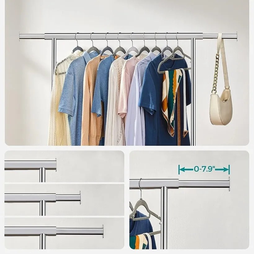 Stojan na oblečenie Fabio chrómovaný