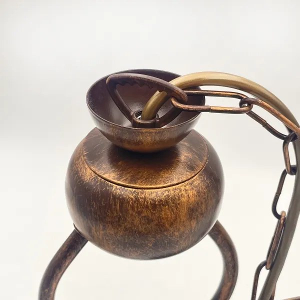 Luster na reťazi RETRO 2xE27/60W/230V medená/patina