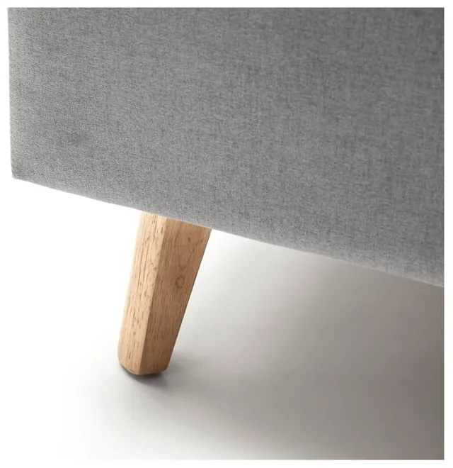 Svetlosivá čalúnená dvojlôžková posteľ s úložným priestorom s roštom 180x200 cm Frieda – Meise Möbel