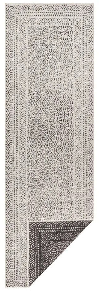 Čierno-biely vonkajší behúň Ragami Berlin, 80 x 250 cm