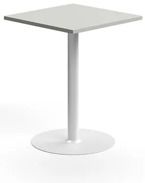 Barový stôl VERTICUS, 700x700x900 mm, svetlošedá/biela